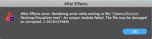 After Effects error Rendering error while writing to file.jpg